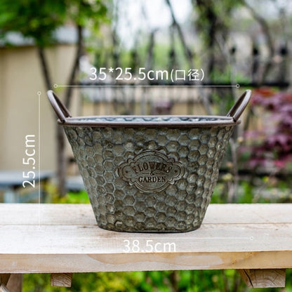 Large American style Wrought Iron Planter.