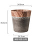 Stylish Flowerpot with Walnut Wood Pattern.