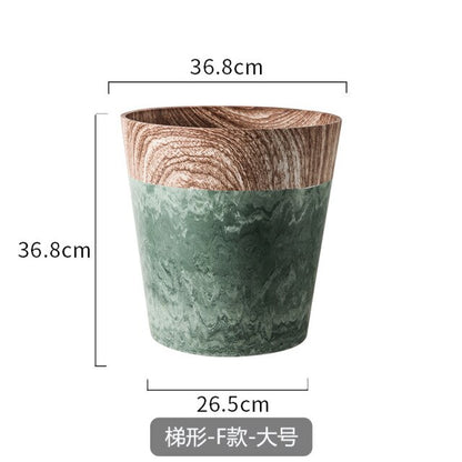 Stylish Flowerpot with Walnut Wood Pattern.